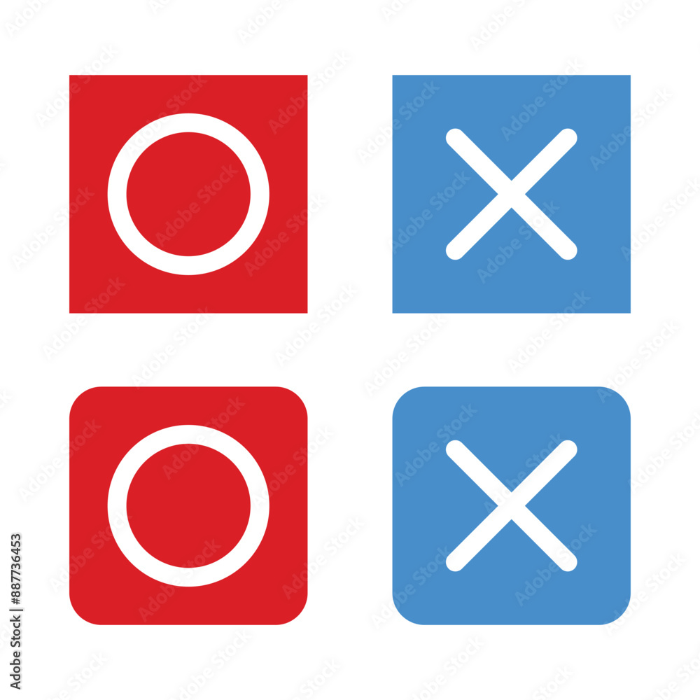 Vector set of circle and cross icons. correct and incorrect answers Vector set of circle and cross icons. correct and incorrect answers