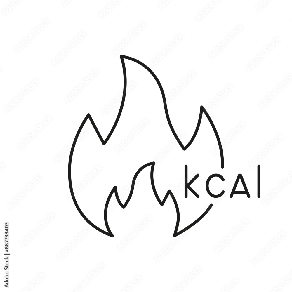 Calorie Burning Line Icon. Energy Expenditure and Fitness Tracking for Health and Wellness. Metabolism Boost for Weight Management Outline. Isolated Vector Illustration