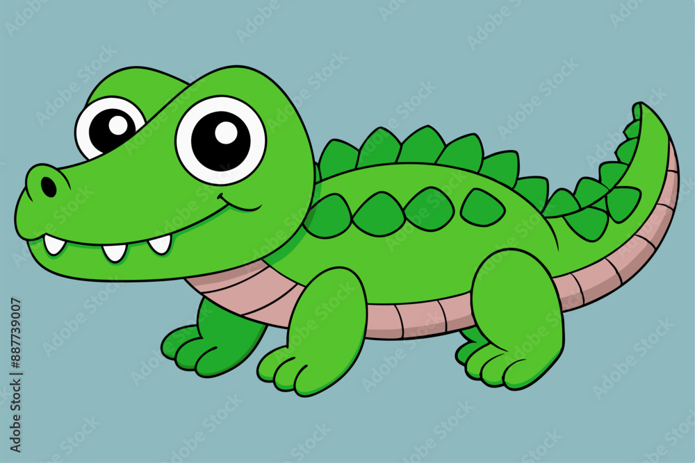 Naklejka premium Adorable Alligator Vector Graphic For Web And Print , Premium Alligator Illustration For All Creative Projects. This premium Alligator illustration design perfect for print materials.