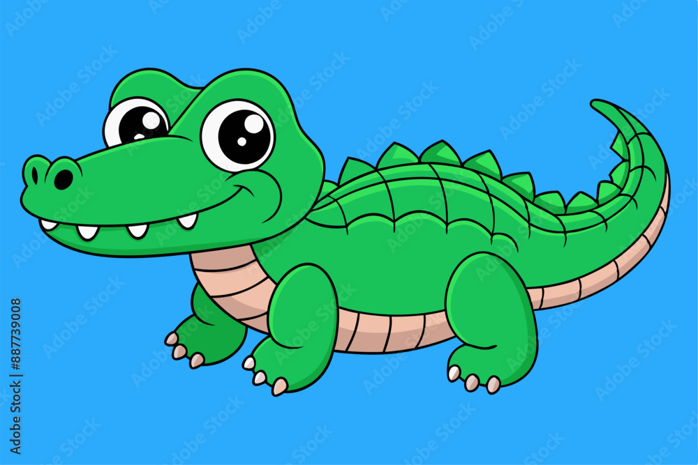 Fototapeta premium Adorable Alligator Vector Graphic For Web And Print , Premium Alligator Illustration For All Creative Projects. This premium Alligator illustration design perfect for print materials.
