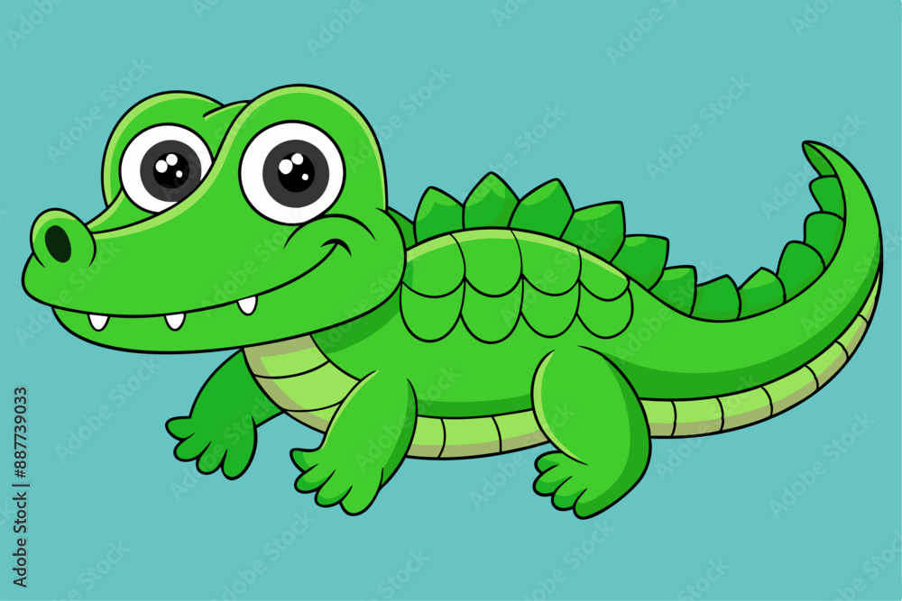 Fototapeta premium Adorable Alligator Vector Graphic For Web And Print , Premium Alligator Illustration For All Creative Projects. This premium Alligator illustration design perfect for print materials.