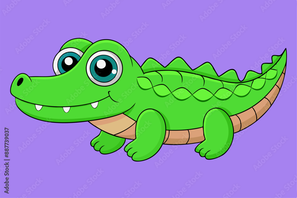 Naklejka premium Adorable Alligator Vector Graphic For Web And Print , Premium Alligator Illustration For All Creative Projects. This premium Alligator illustration design perfect for print materials.