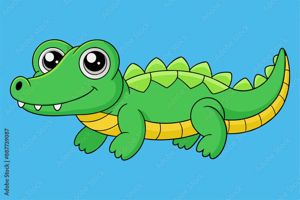 Fototapeta premium Adorable Alligator Vector Graphic For Web And Print , Premium Alligator Illustration For All Creative Projects. This premium Alligator illustration design perfect for print materials.