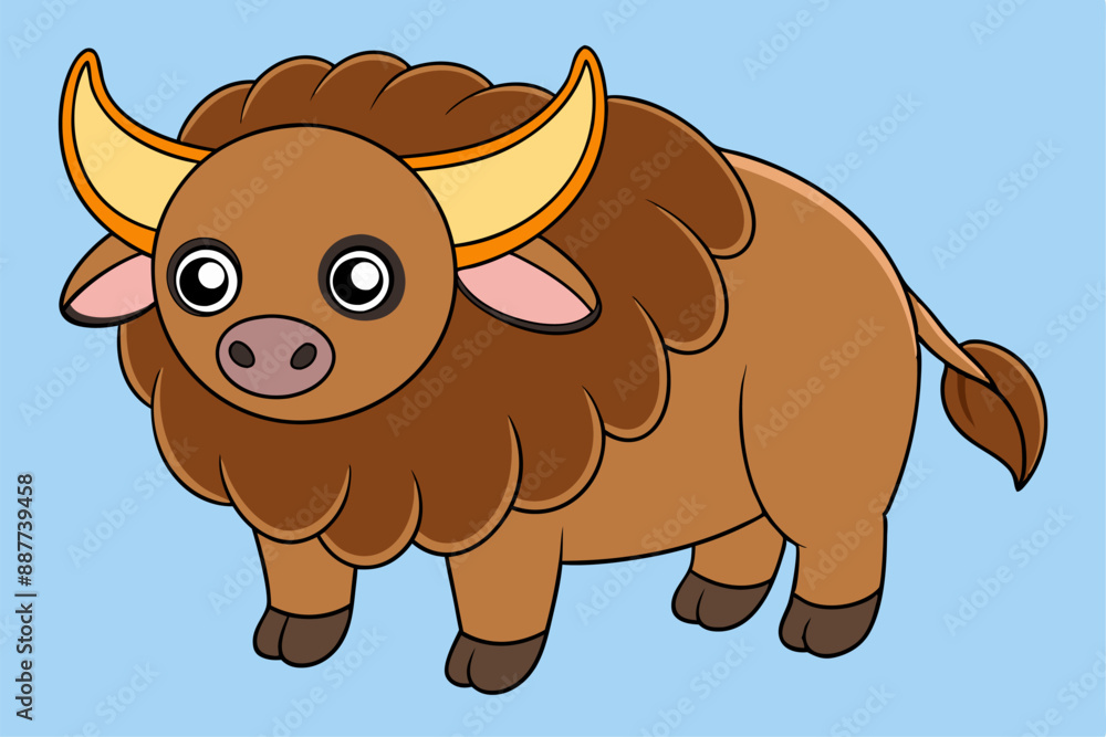 Adorable Bison Vector Graphic For Web And Print , Premium Bison Illustration For All Creative Projects Adorable Bison Vector Graphic For Web And Print , Premium Bison Illustration For All Creative Projects