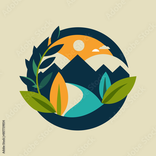 Nature Photography Studio Logo vector art illustration