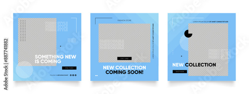 Social media template banner blog fashion sale promotion. fully editable instagram and facebook square post frame puzzle organic sale poster. brown green vector background