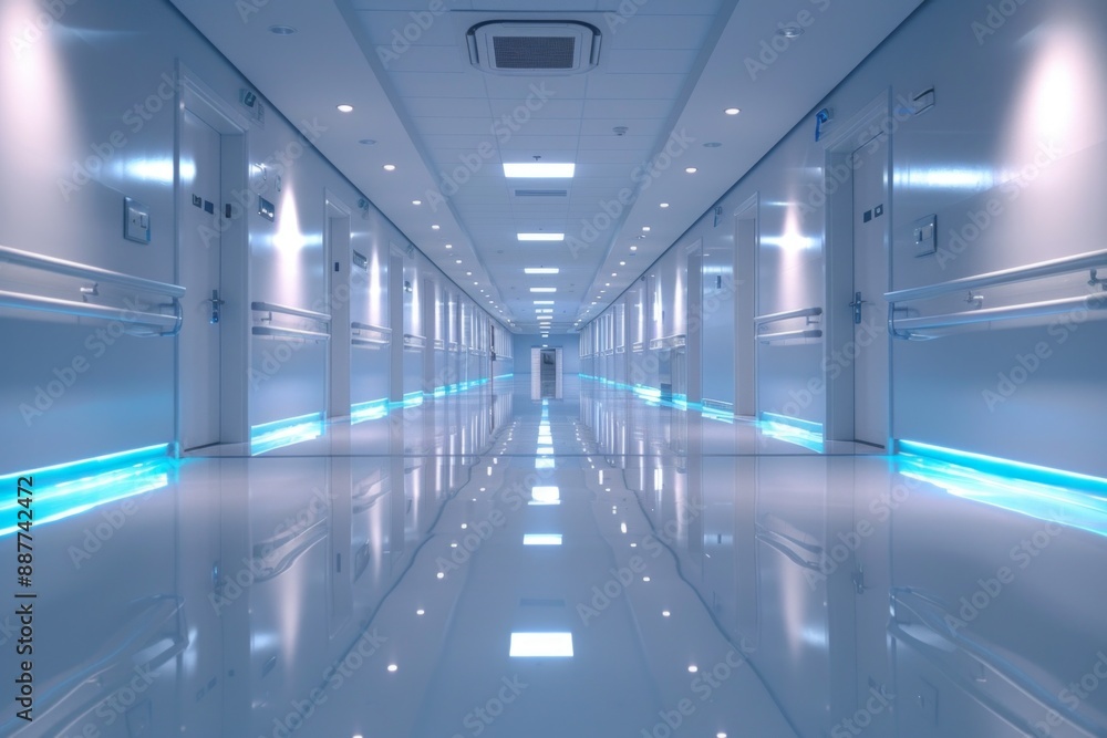 Modern and Clean Hospital Interior Design - High-Tech Patient Rooms and Hallways