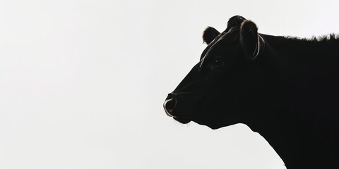 silhouette of cow on a white background