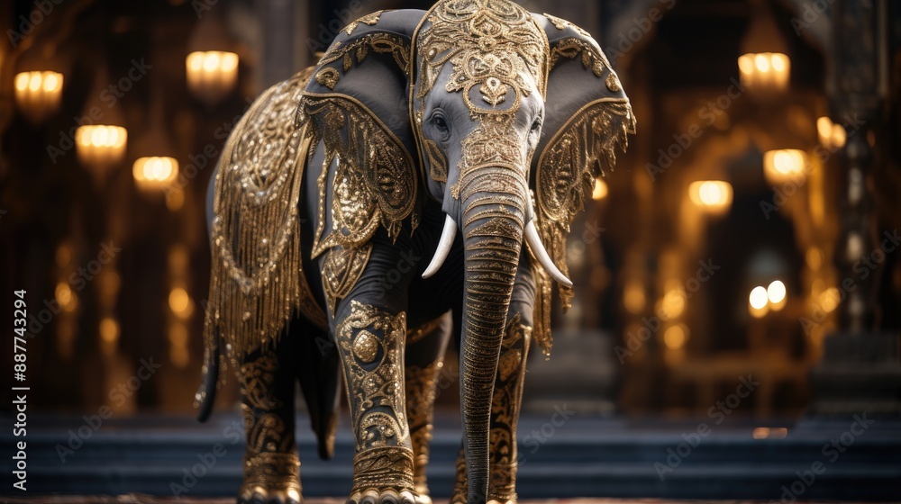 Fototapeta premium Handcrafted indian elephant 