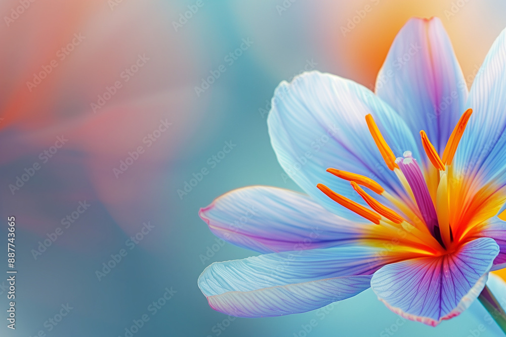 Close-up of a saffron flower with vibrant color Close-up of a saffron flower with vibrant color