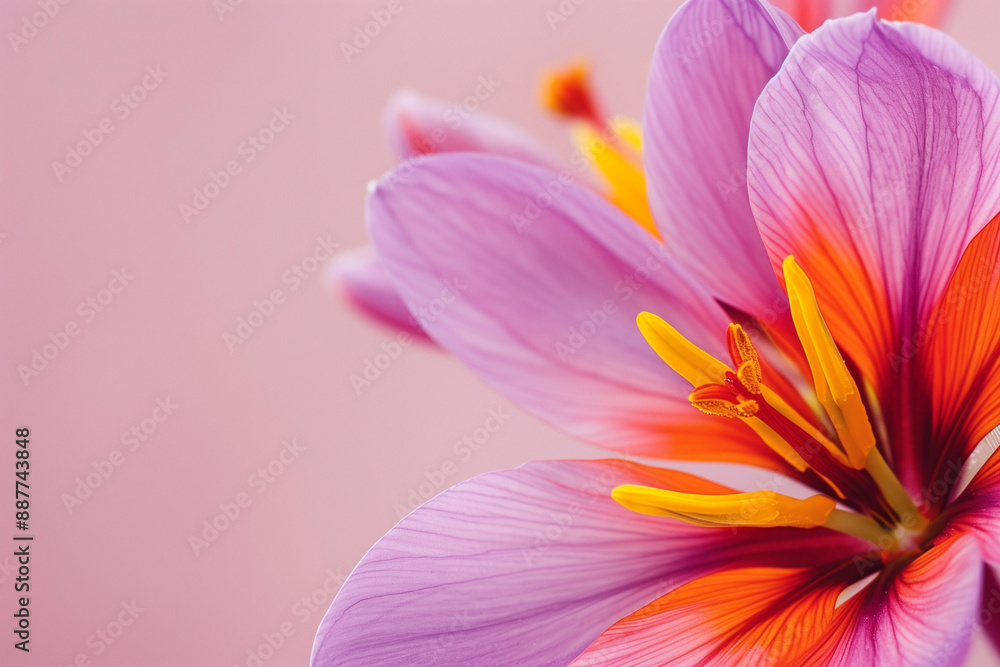 Fototapeta premium Close-up of a saffron flower with vibrant color