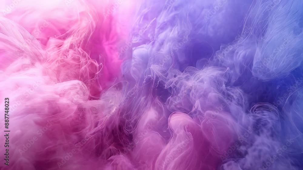 A mesmerizing 4K video featuring abstract, swirling, smokie formations in pastel hues of pink, purple, and blue, creating a dreamy and ethereal background A mesmerizing 4K video featuring abstract, swirling, smokie formations in pastel hues of pink, purple, and blue, creating a dreamy and ethereal background