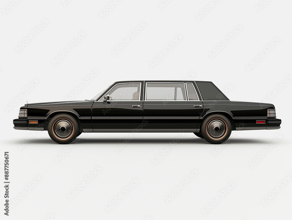 Black limousine isolated on a white background Black limousine isolated on a white background