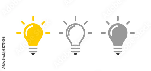 Light bulb icon set vector  illustration.