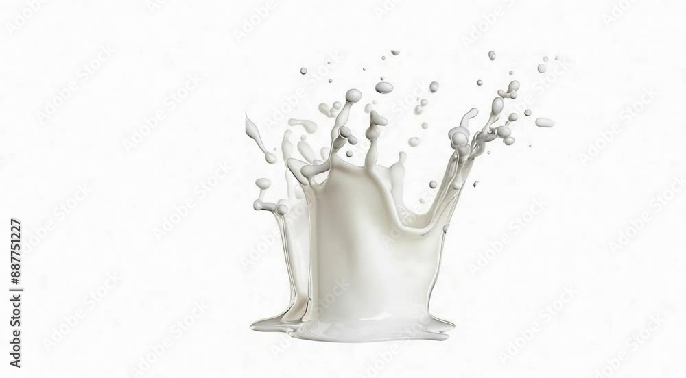 Slow motion milk splash isolated on white background Slow motion milk splash isolated on white background