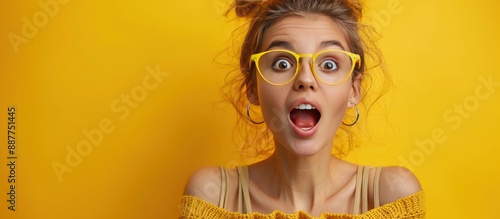 Wallpaper Mural Woman in Yellow Glasses With a Shocked Expression Torontodigital.ca