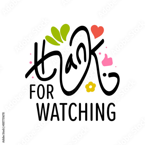A vibrant end screen design vector with a "Thank You for Watching" message.
