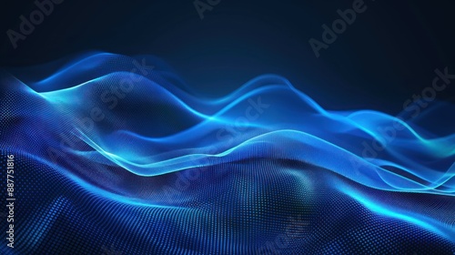 Wallpaper Mural Abstract Blue Digital Waves Background Torontodigital.ca