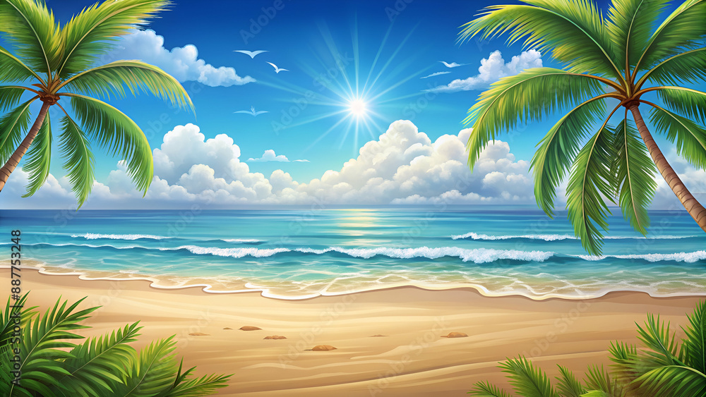 Sandy Beach Landscape Background Sandy Beach Landscape Background