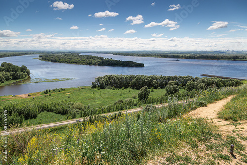 View of the confluence of the Toima river into the Kama river, Elabuga, Tatarstan, Russian Federation photo