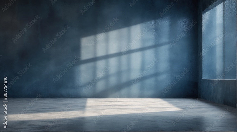 Empty room with empty room large window right side has dark Empty room with empty room large window right side has dark