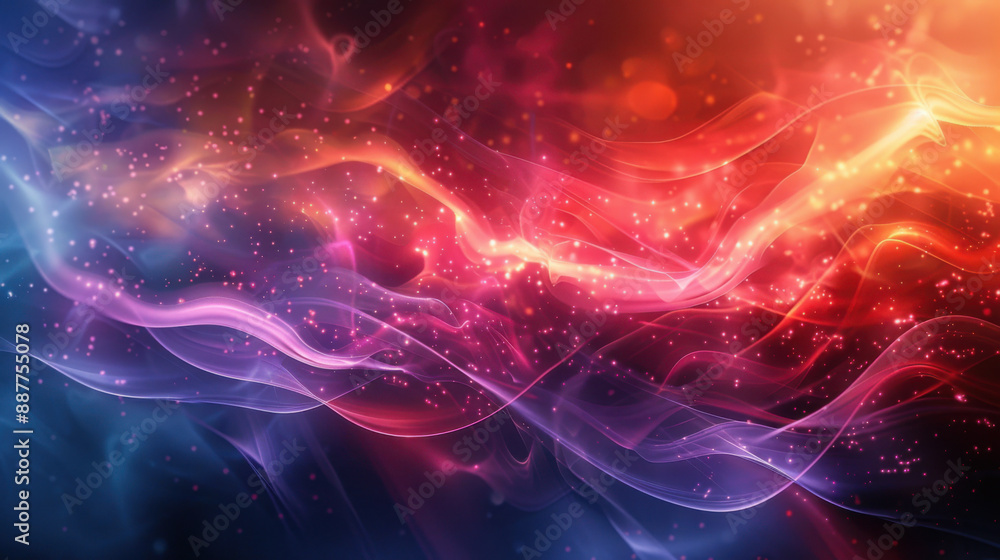 Vibrant light waves in motion with a spectrum of colors creating a dynamic and energetic abstract visual effect. Vibrant light waves in motion with a spectrum of colors creating a dynamic and energetic abstract visual effect.
