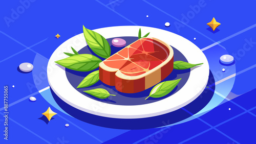 Meat: an appetizing illustration in bright colors.Delicious meat: vector illustration in juicy shades.Colorful meat: an appetizing picture for your menu.