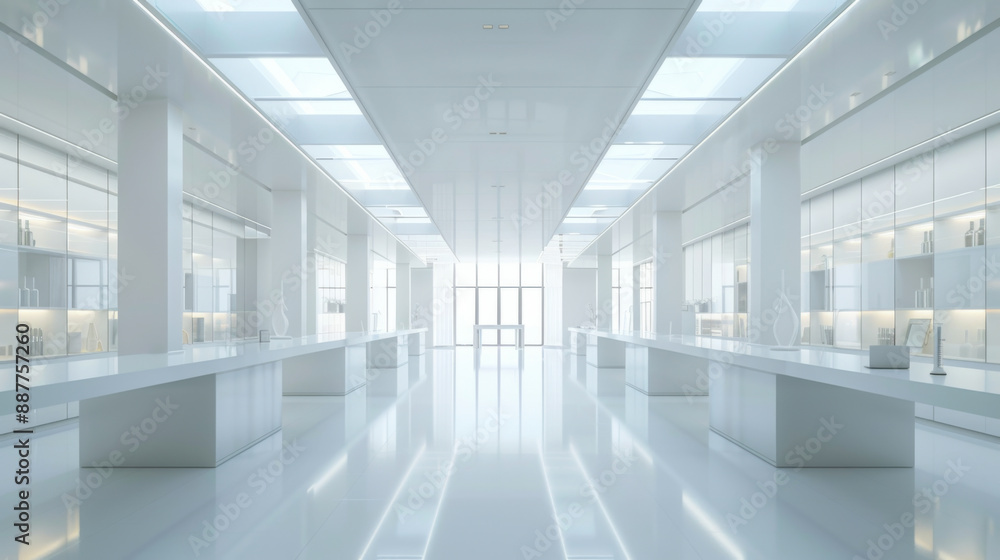White room or scientific laboratory. Science elements and innovation background White room or scientific laboratory. Science elements and innovation background