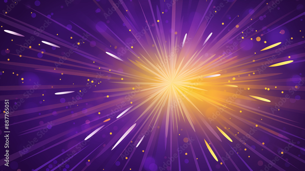 Fototapeta premium Dynamic Purple and Yellow Light Explosion