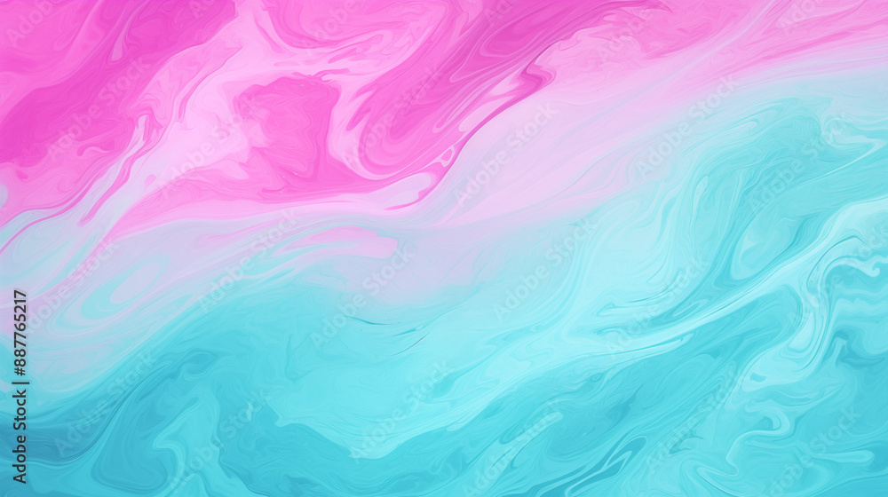 Fototapeta premium Vibrant Pink and Turquoise Fluid Art Pattern