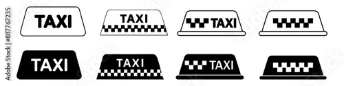 Taxi icon vector set. Taxi service illustration sign collection. Transportation of passengers symbol or logo.