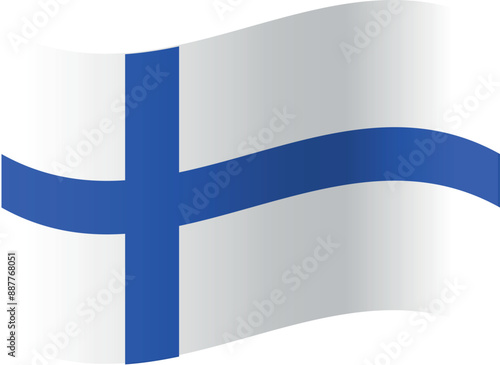 Illustration of Finland flag waving with the wind