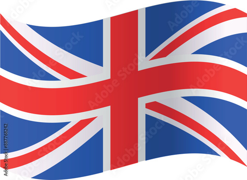 Illustration of Uk flag waving with the wind