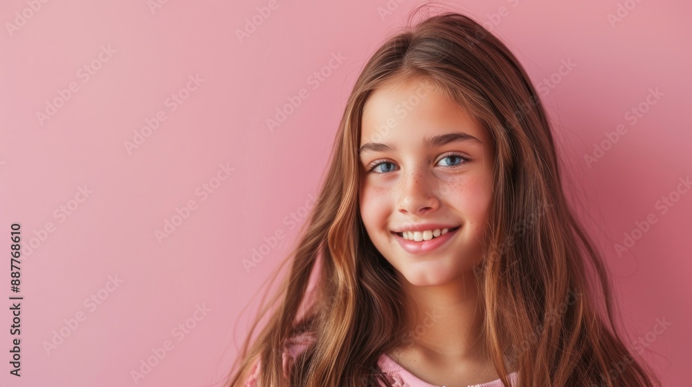 Smiling Girl with Pink Background Smiling Girl with Pink Background