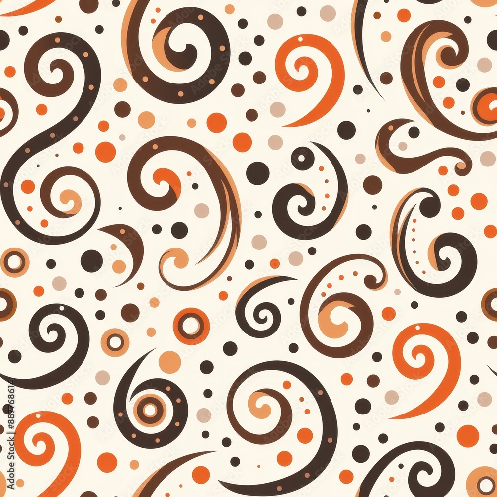 Fototapeta premium Abstract Swirl Pattern With Orange and Brown Colors