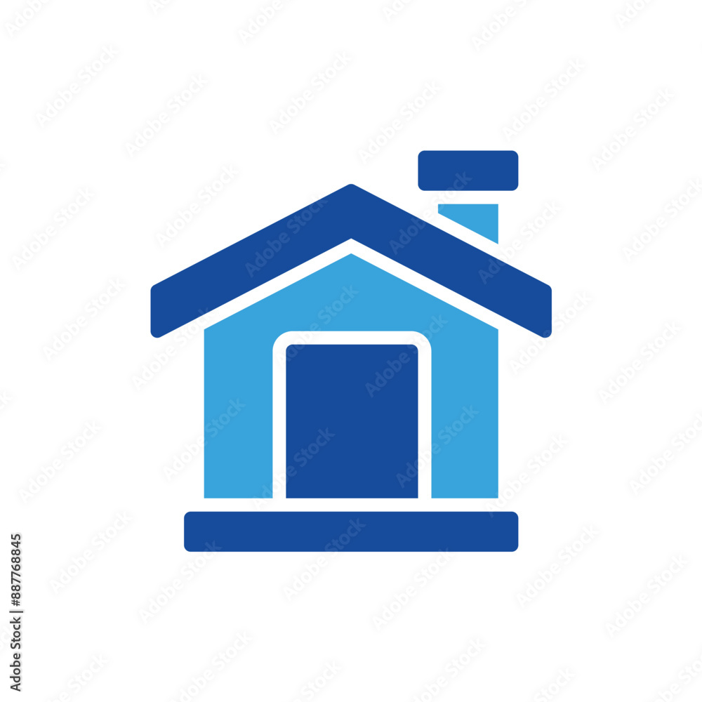 house icon vector or logo illustration glyph blue color style house icon vector or logo illustration glyph blue color style