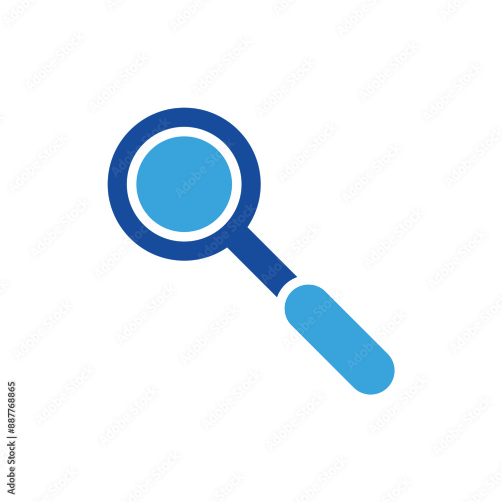 magnifying icon vector or logo illustration glyph blue color style