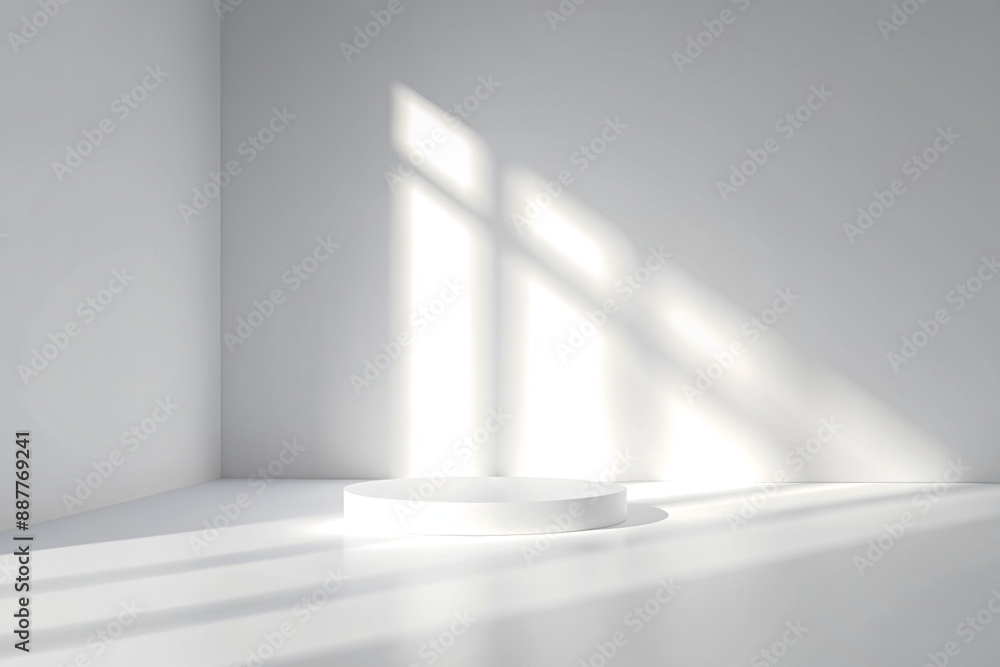 The sun shines through windows, casting shadows on the floor The sun shines through windows, casting shadows on the floor