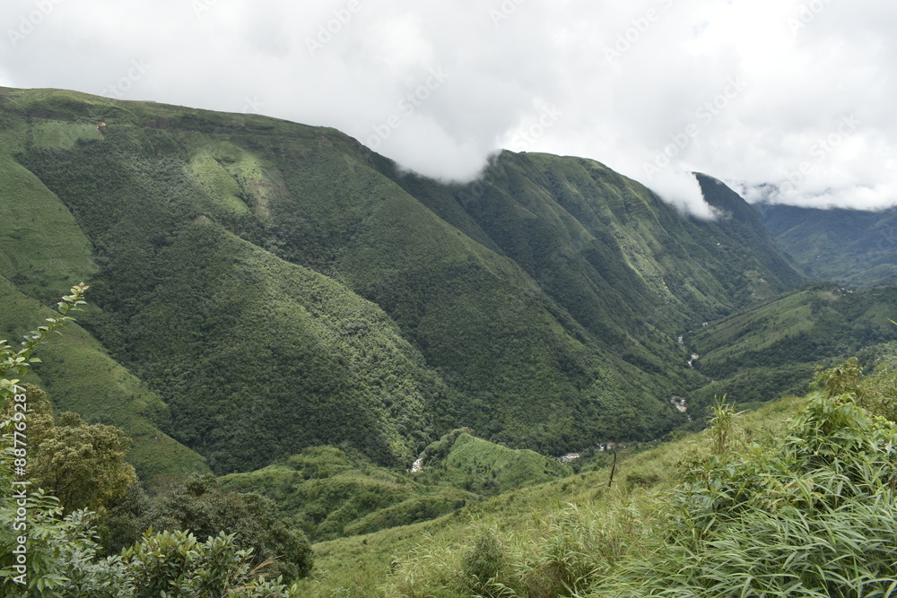Fototapeta premium Places to see in Meghalaya Wards Lake, Seven Sisters Falls, Garden of Caves, Umiam Lake 