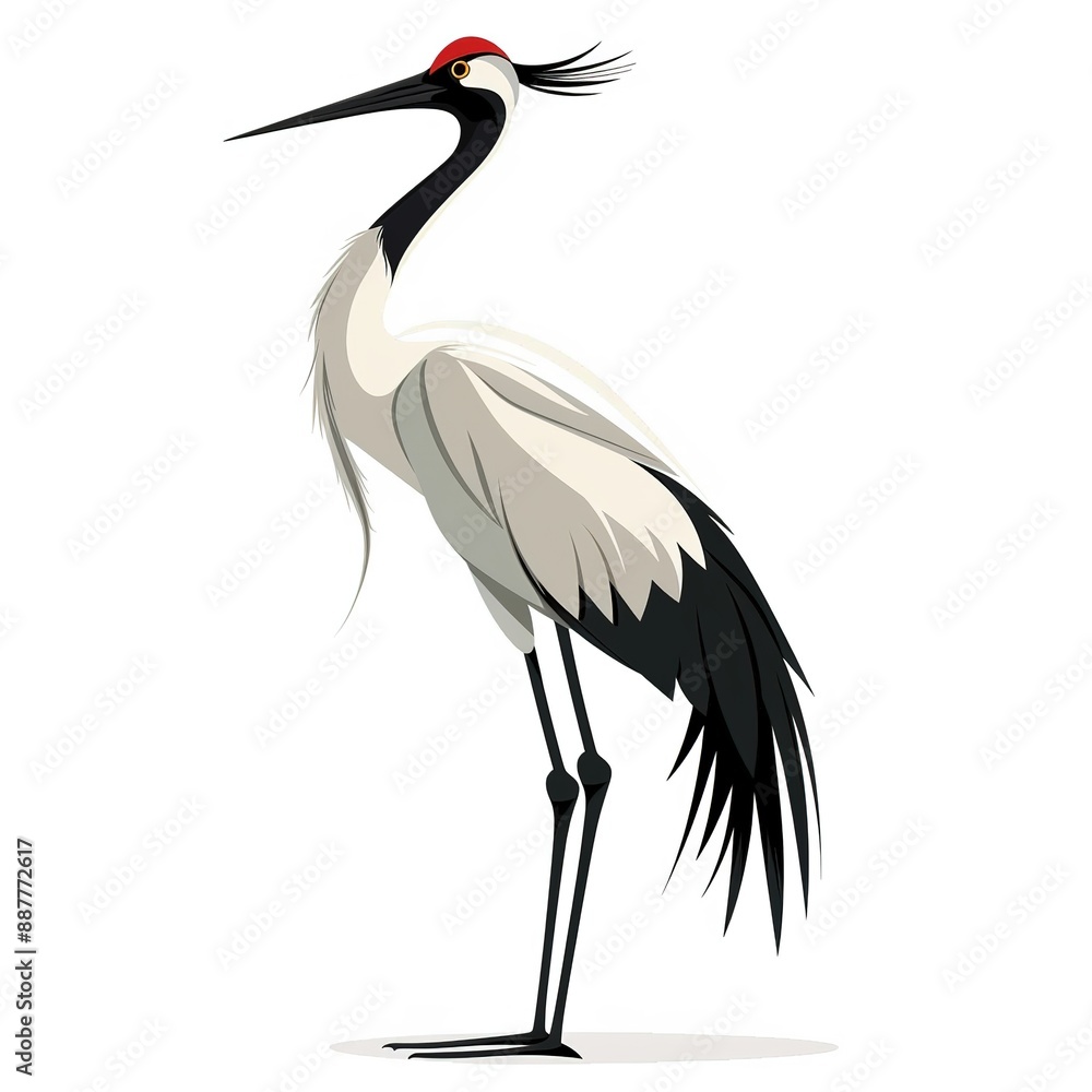 Fototapeta premium Crane Classic fashion cartoon isolated whitebackground