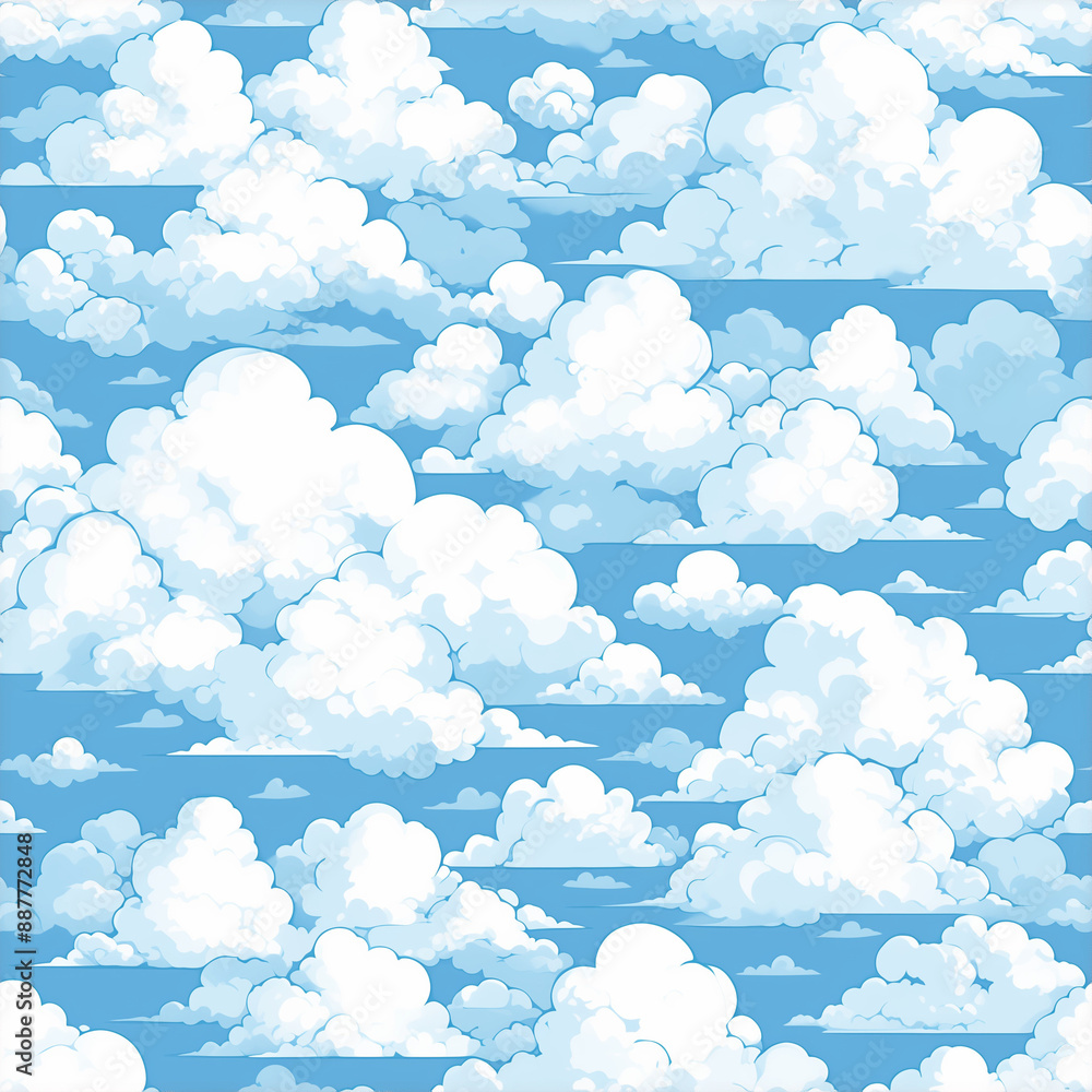 アニメ風の層状雲の重なりパターン アニメ風の層状雲の重なりパターン