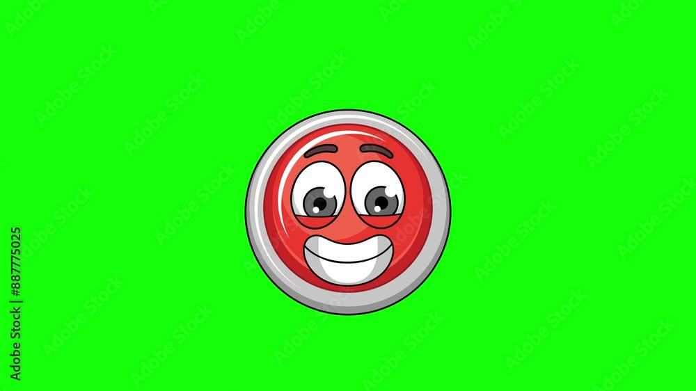 The grimacing face of emergency Panic Button mascot, nervousness, embarrassment, or awkwardness