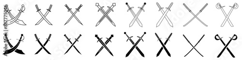 Adobe IllustraSword icon vector set. saber illustration sign collection. weapon symbol. steel logo.tor Artwork