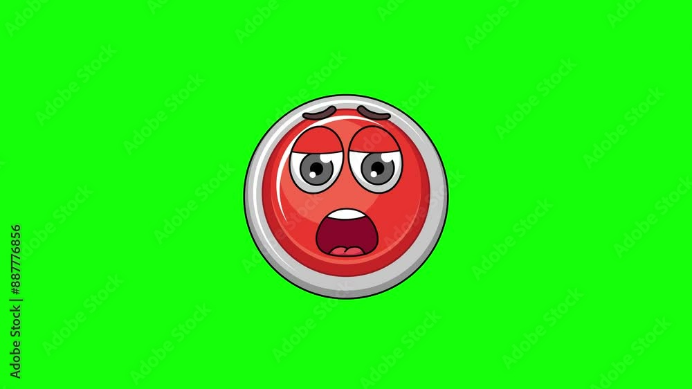 emergency Panic Button cartoon with relief, exhaustion, or a sigh of disappointment face emergency Panic Button cartoon with relief, exhaustion, or a sigh of disappointment face