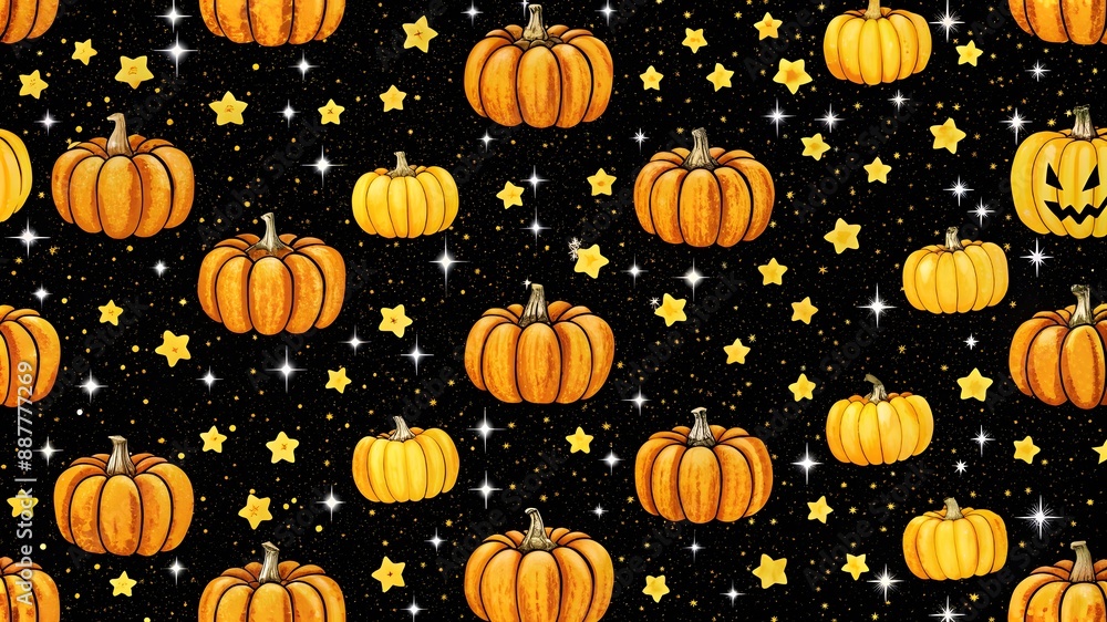 Halloween orange festive seamless pattern. Halloween orange festive seamless pattern.
