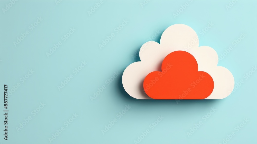 A cloud with a red dot on it A cloud with a red dot on it