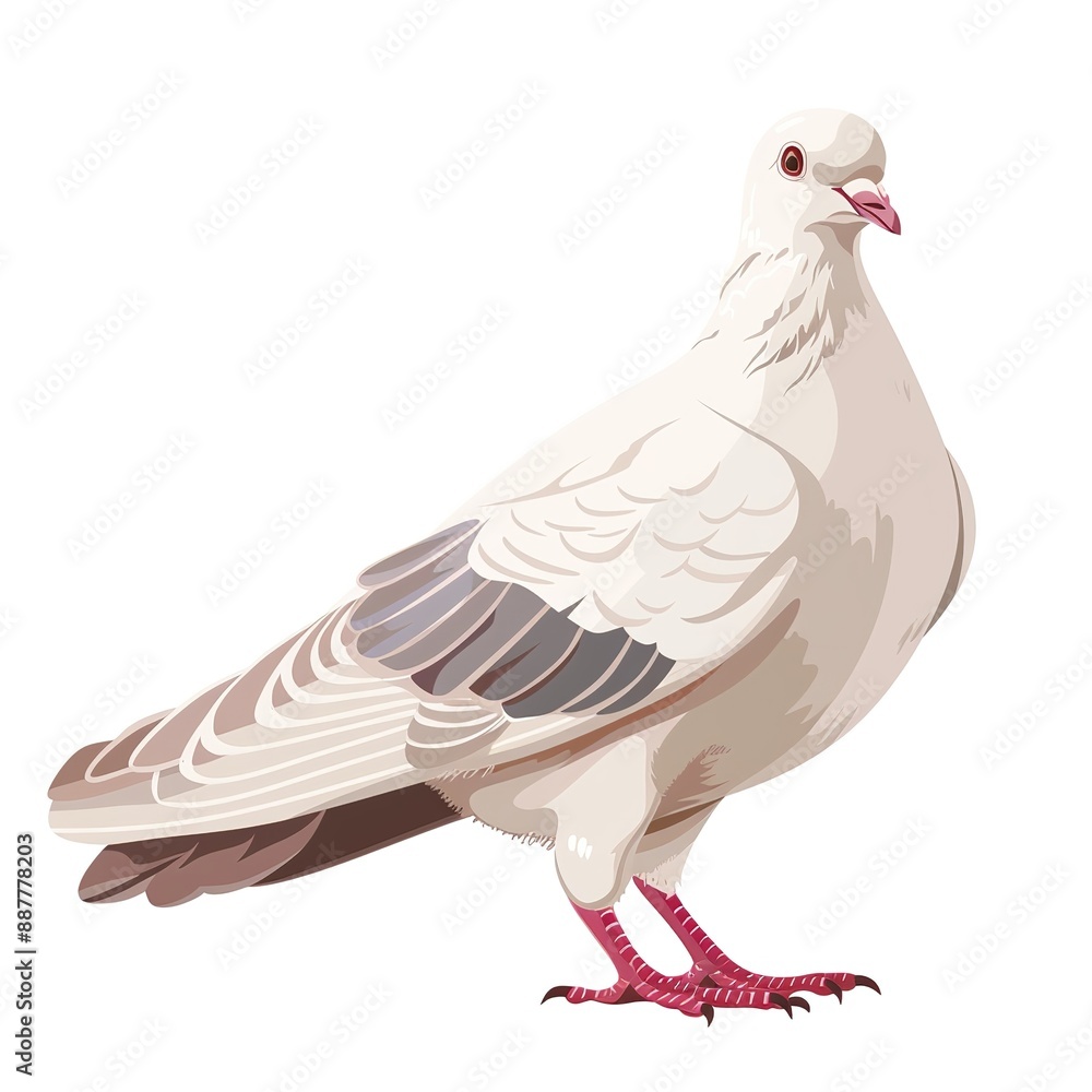 Fototapeta premium Dove Romantic fashion cartoon isolated whitebackground