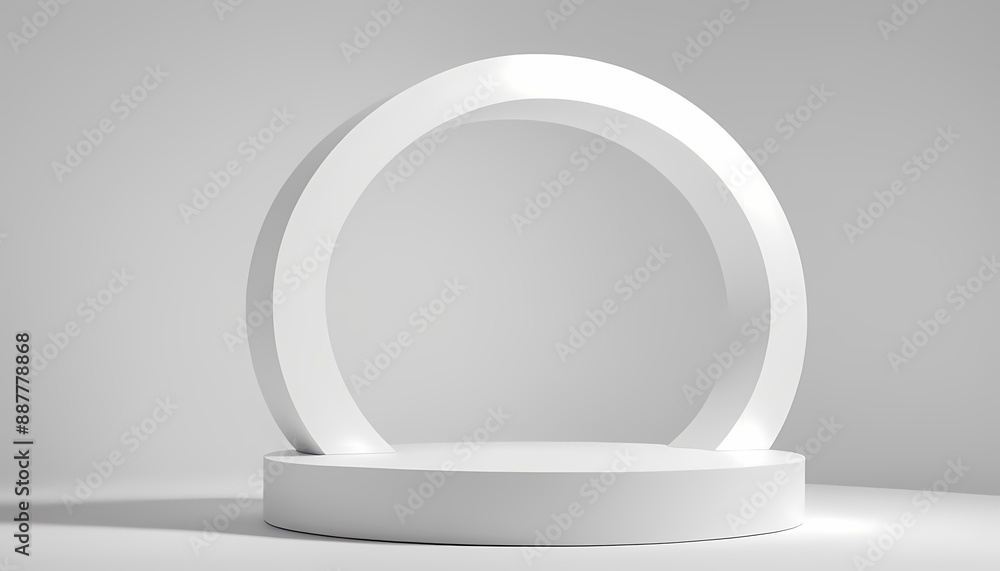 White Podium In A Minimalistic Style Product Photography Generative Ai Illustration White Podium In A Minimalistic Style Product Photography Generative Ai Illustration