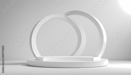 White Podium In A Minimalistic Style Product Photography Generative Ai Illustration