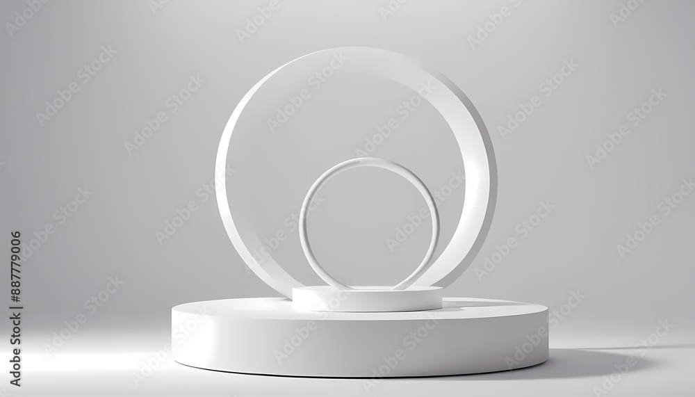 White Podium In A Minimalistic Style Product Photography Generative Ai Illustration White Podium In A Minimalistic Style Product Photography Generative Ai Illustration